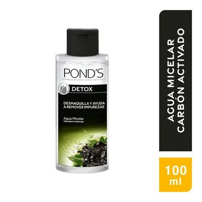 Ponds Agua Micelar Detox Carb&oacute;n Activado T&eacute; Verde 100ml