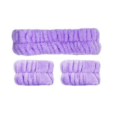 Cala Set Plush Diadema Y Pulsera De Felpa Color Lavanda