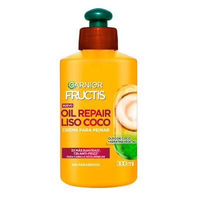 Garnier Fructis Crema Para Peinar Oil Repair Liso Coco 300 Ml