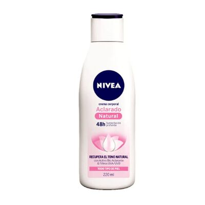 Nivea Crema Corporal Aclarado Natural 220ml Hidratante Uv