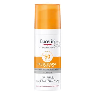 Eucerin Protector Solar Sun Fluid Antiedad Rostro Y Cuello Fps 50 52 Ml
