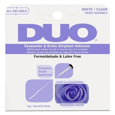 Duo Adhesivo Para Pesta&ntilde;as Rosewater Biotin Striplash White Clear