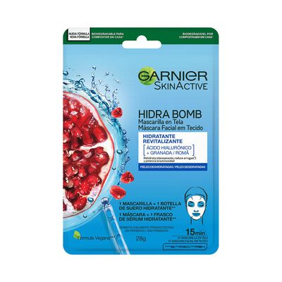 L'or&eacute;al Garnier Skin Active Hidra Bomb Mascarilla Facial Revitalizante Con Granada &Aacute;cido Hialur&oacute;nico De Origen Natural