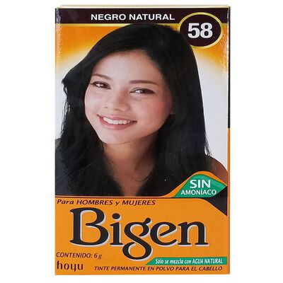 Bigen Tinte Permanente En Polvo Color Negro Natural