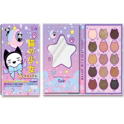 Rude Cosmetics Paleta Sombras Chibi Manga 15 Colores Vegan