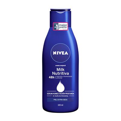 Nivea Crema Corporal Humectante Body Milk 48 Horas De Humectaci&oacute;n Profunda 100 Ml