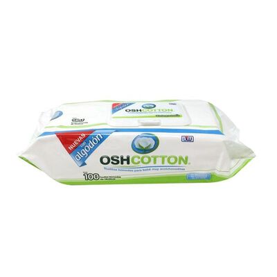 Oshcotton Toallitas H&uacute;medas Para Beb&eacute; Aloe Vera 100 Pzas