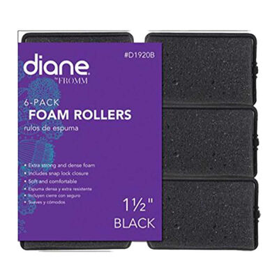 Diane Foam Roller 1.5" Negro Set 6