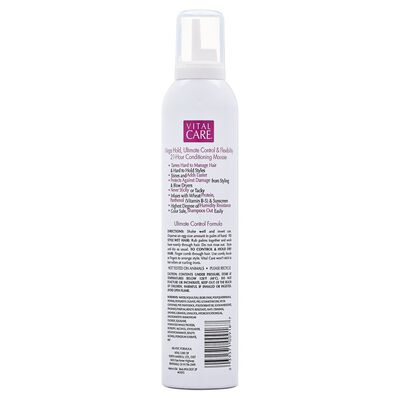 Vital Care Mousse Mega Hold Alcohol Free 12 Oz