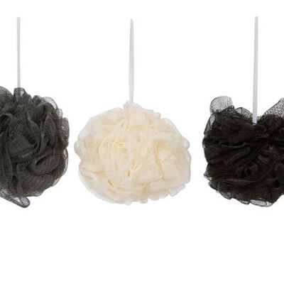 Cala Set De 3 Esponjas De Malla (negro/blanco/gris)