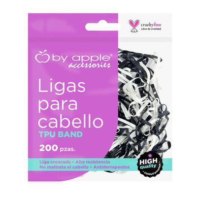 By Apple Ligas De L&aacute;tex Negro 12 Pzas Peque&ntilde;as Para Cabello