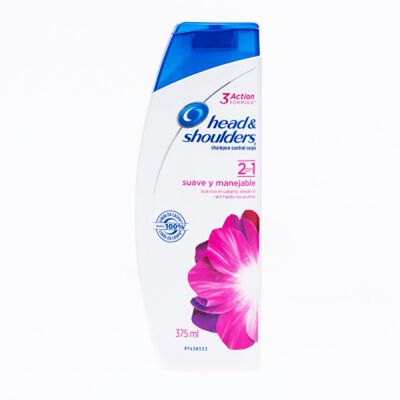 Head & Shoulders Shampoo 2en1 Suave Y Manejable 375 Ml