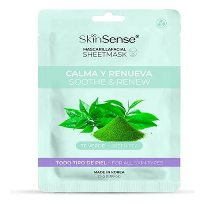 Skin Sense Mascarilla Facial Tela T&eacute; Verde 25g Antioxidante
