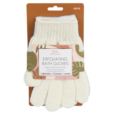 Cala Guantes Exfoliantes Ba&ntilde;o 2 Pares Azul Y Crema