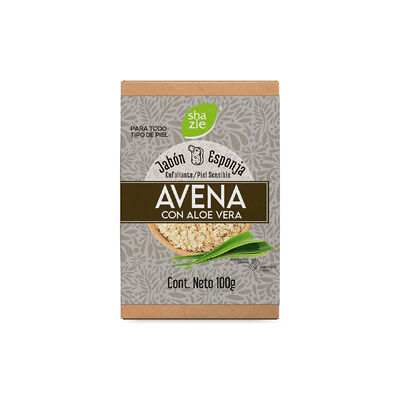 Shanaturals Jab&oacute;n Esponja Exfoliante Piel Sensible Avena Aloe Vera 100 Grs
