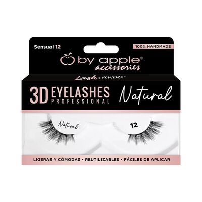 By Apple Pesta&ntilde;as Postizas 3d Natural 04 Paq. 12