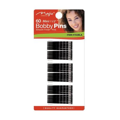 Diane Mini Bob Pins Negro 1.5" 60  Crimped Design